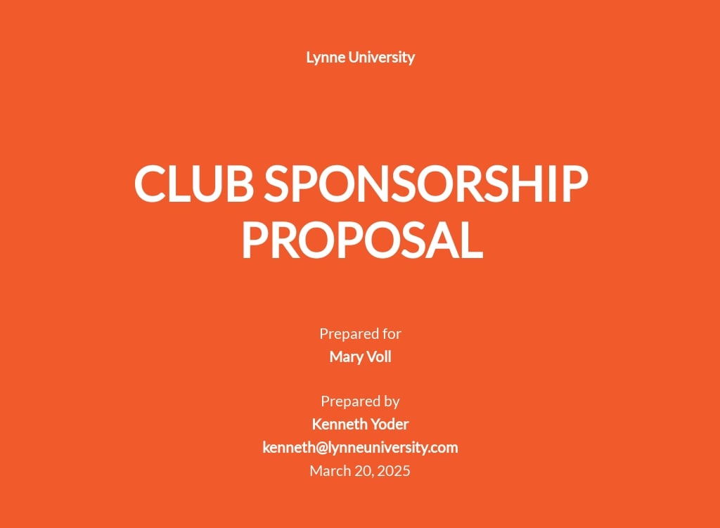 FREE Sports Team Sponsorship Proposal Template Google Docs Word
