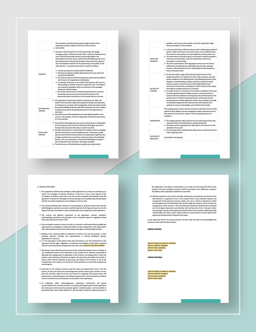 Business Partnership Contract Template