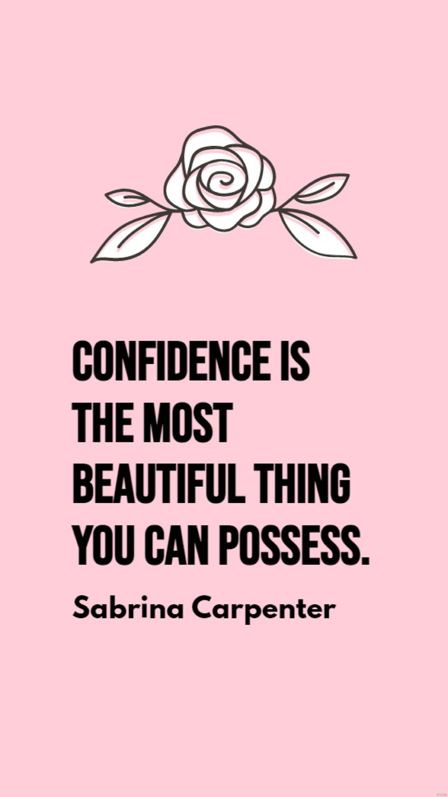Sabrina Carpenter - Confidence is the most beautiful thing you can possess.