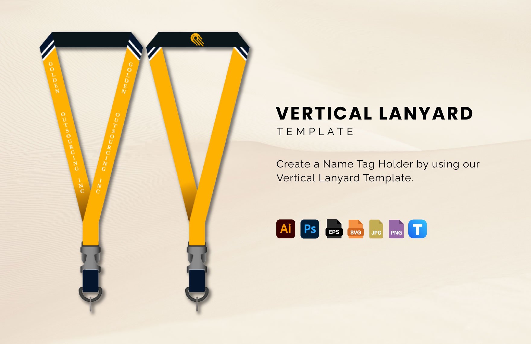 Free Vertical Lanyard Template in Illustrator, PSD, EPS, SVG, JPG, PNG