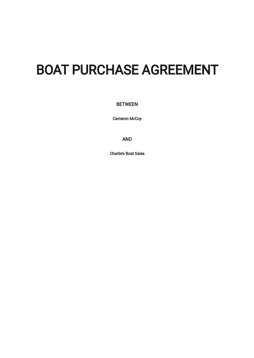 Boat Purchase Agreement Template [Free PDF] Google Docs, Word