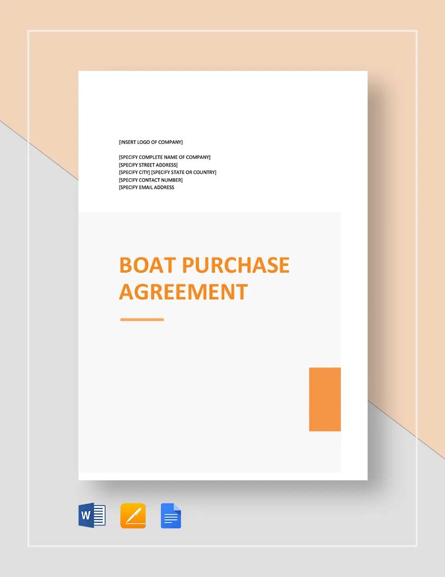 Boat Purchase Agreement Template Download in Word, Google Docs, Apple