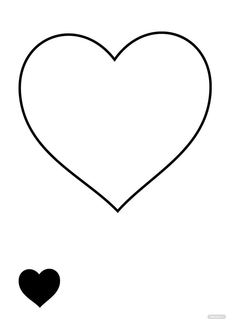 Black Heart Shape Coloring Page
