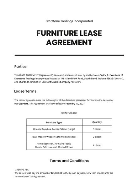 lease purchase agreement furniture