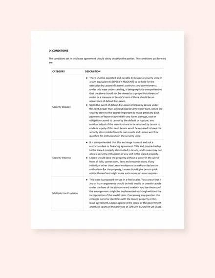 Furniture Lease Agreement Template