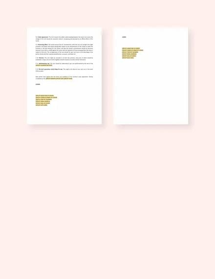 Furniture Lease Agreement Template