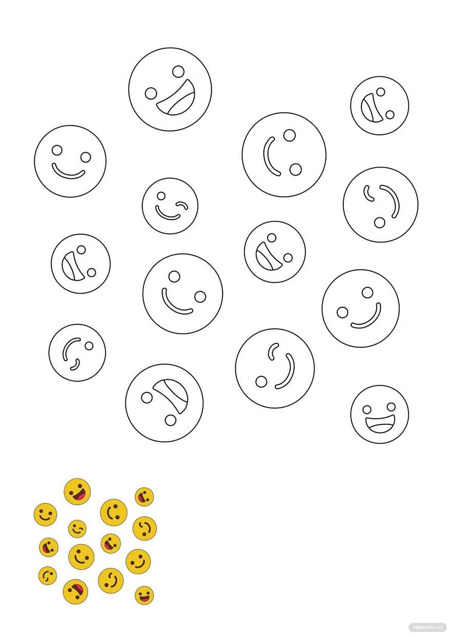 Smiley Pattern coloring page