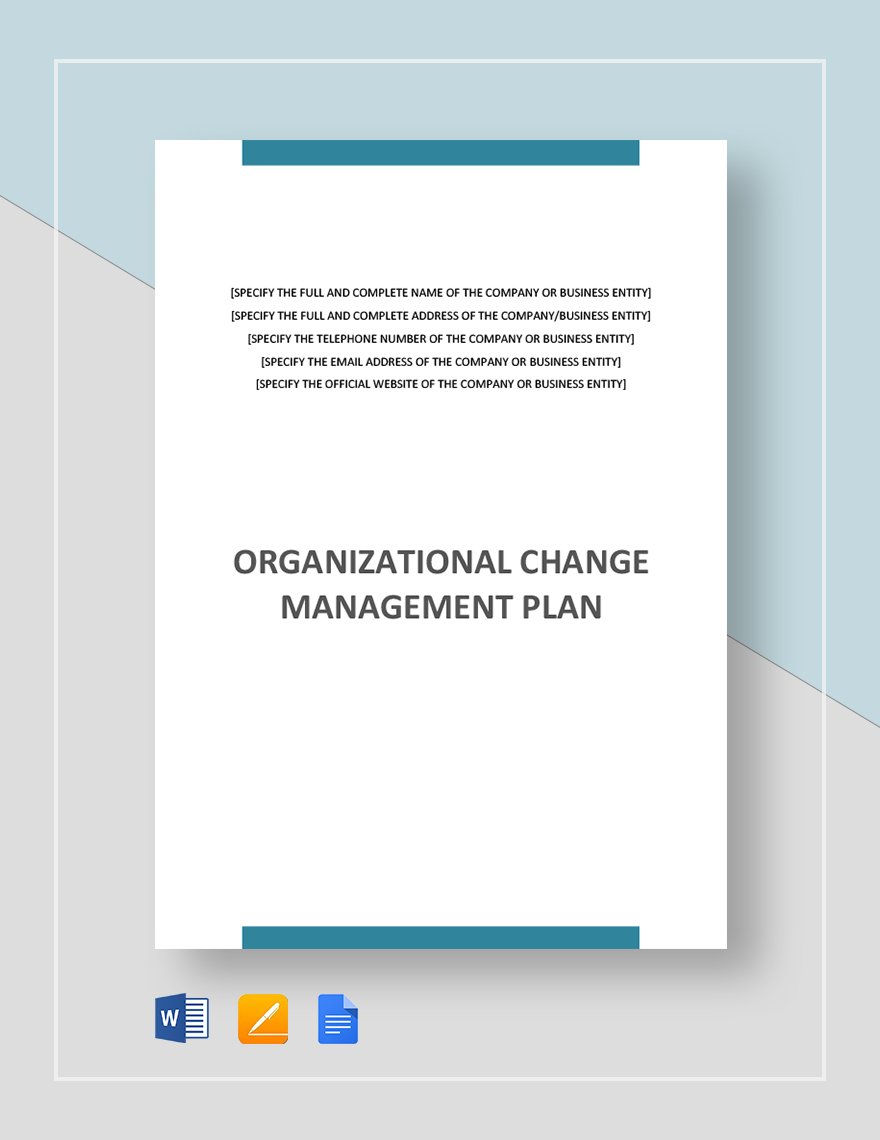 Organizational Change Management Plan Template