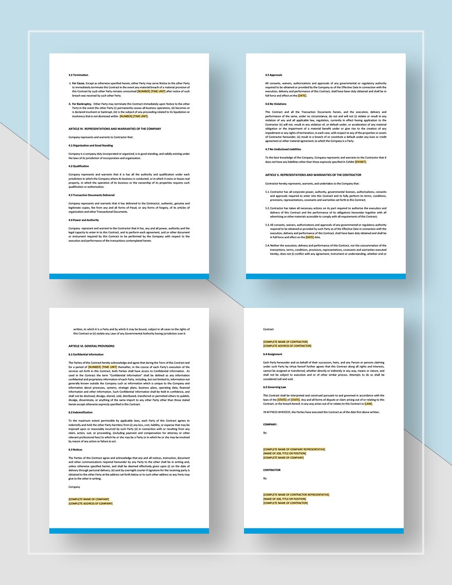 Legal Binding Contract Template