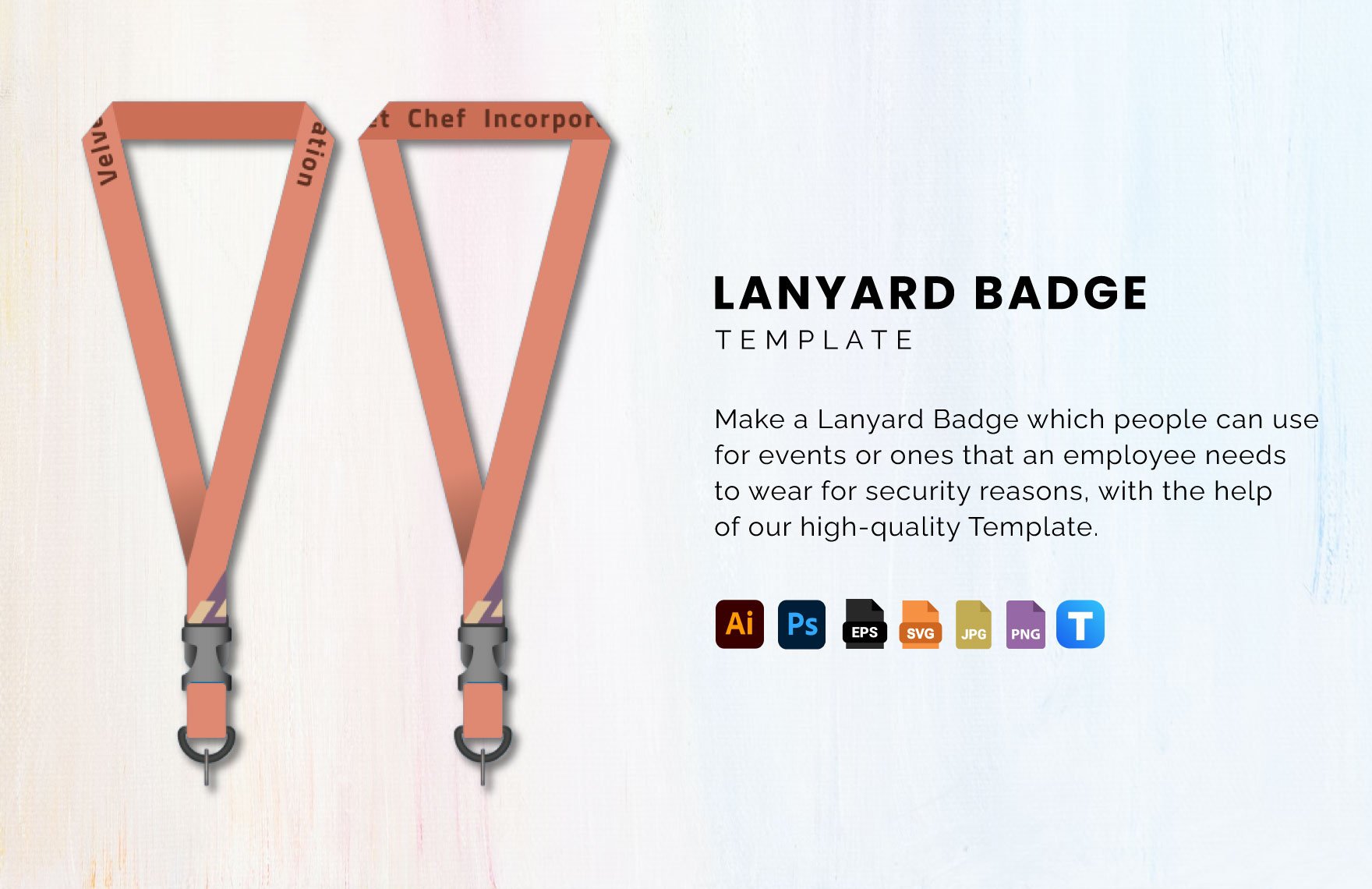 Lanyard Badge Template in Illustrator, PSD, EPS, SVG, JPG, PNG