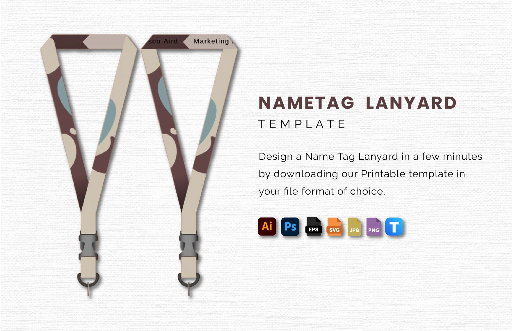 Name Tag Lanyard Template in Illustrator, PSD, EPS, SVG, JPG, PNG
