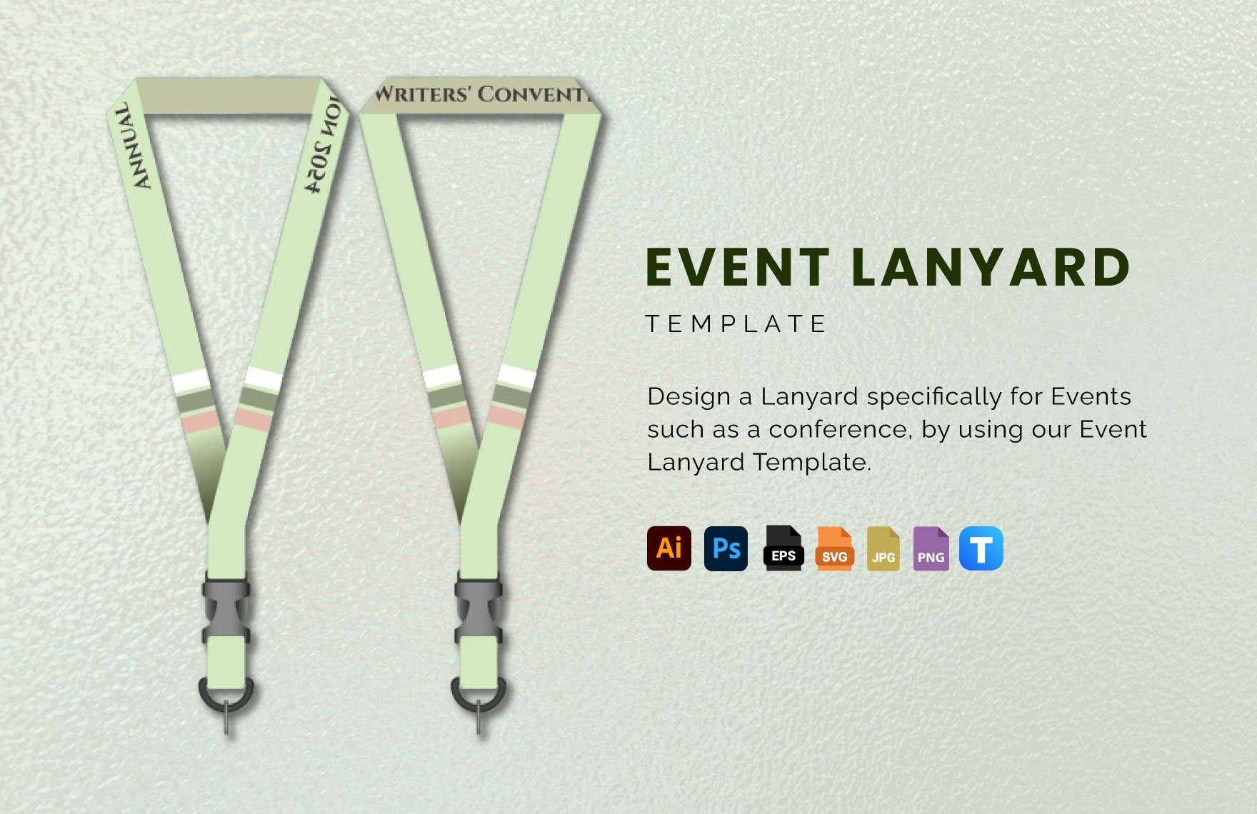Free Event Lanyard Template in Illustrator, PSD, EPS, SVG, JPG, PNG