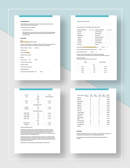 Target Market Analysis Template Google Docs Word Apple Pages 