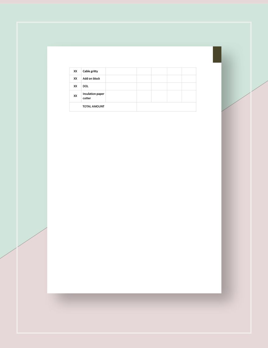 Electrical Quotation Template