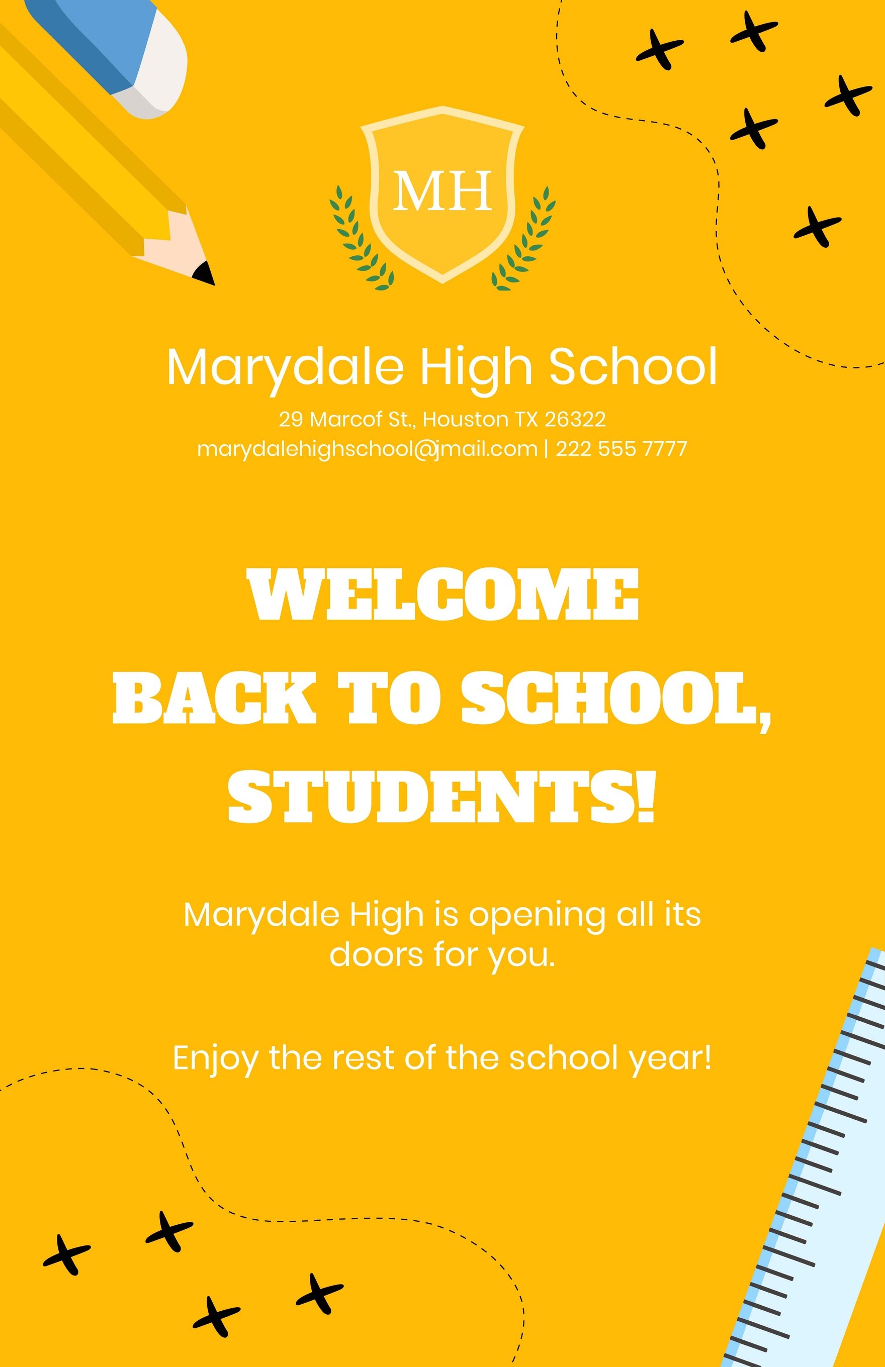 Welcome Back To School Poster in Word, Google Docs, Illustrator, PSD, Apple Pages, Publisher