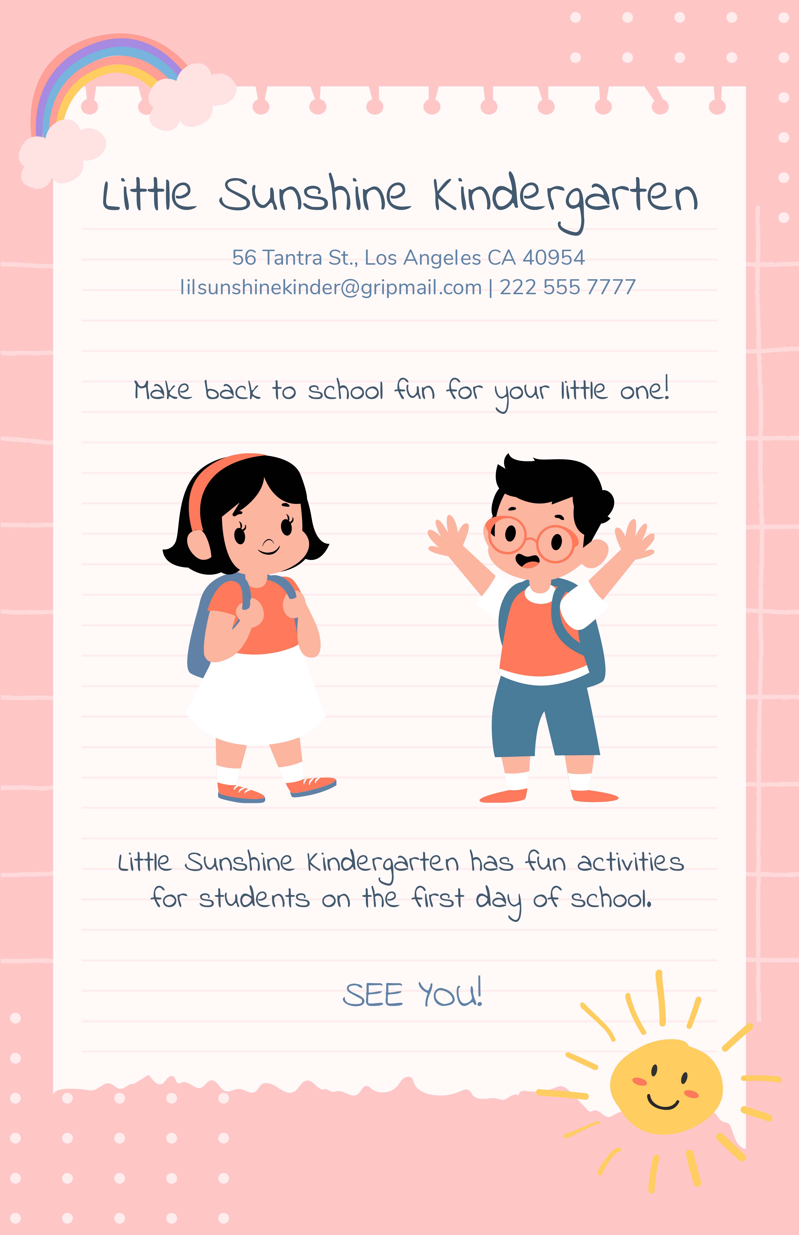 FREE Kindergarten Poster Template Download in Word, Google Docs