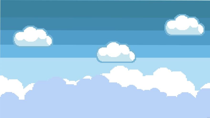 Pixel Sky Background in Illustrator, EPS, SVG, JPG, PNG