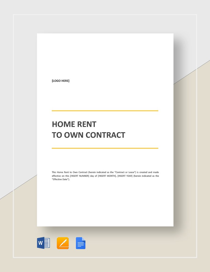Car Rent To Own Contract Template Google Docs Word Apple Pages
