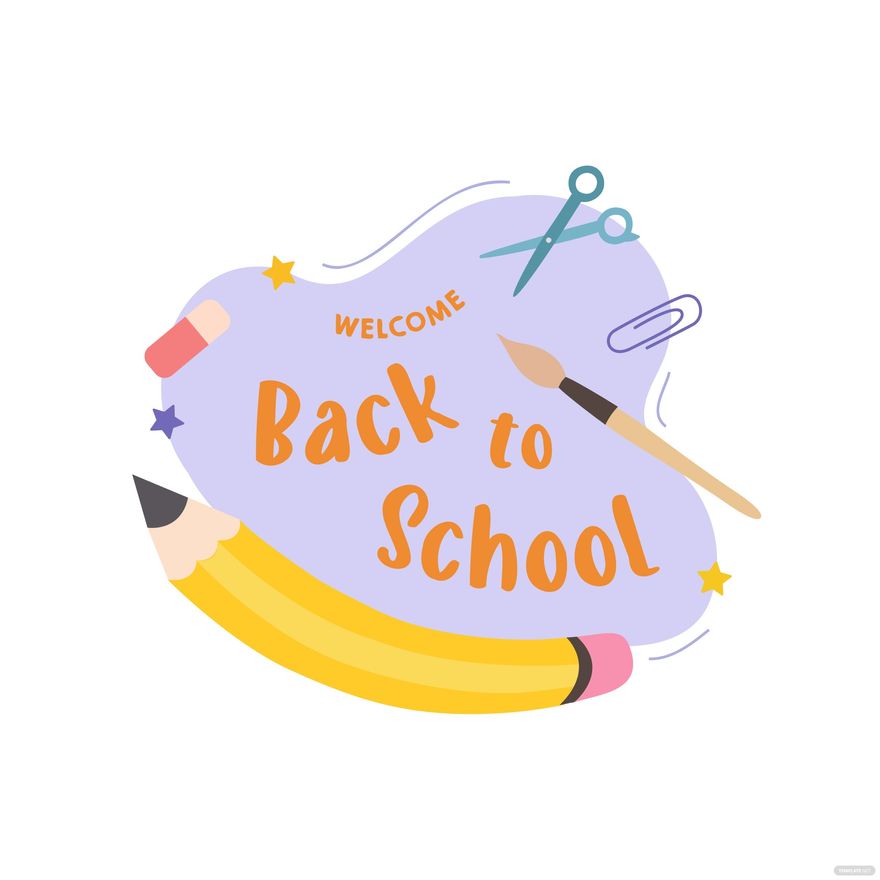 Back to school vector design. Welcome back to school text with