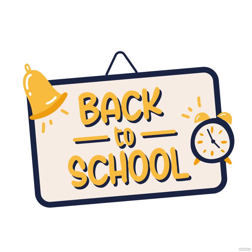 Back To School Sign Clipart in Illustrator, EPS, SVG, JPG, PNG