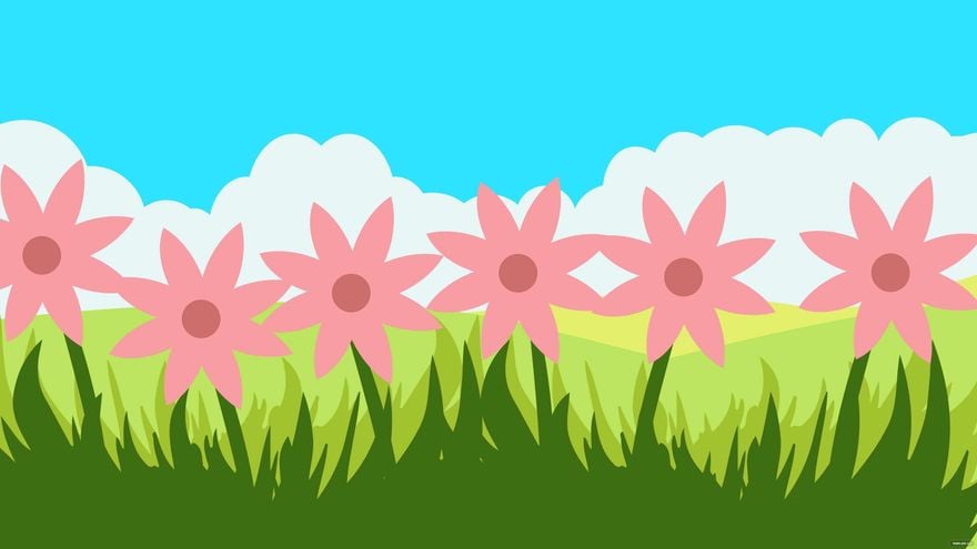 Free Flowers with Sky Background in Illustrator, EPS, SVG, JPG, PNG