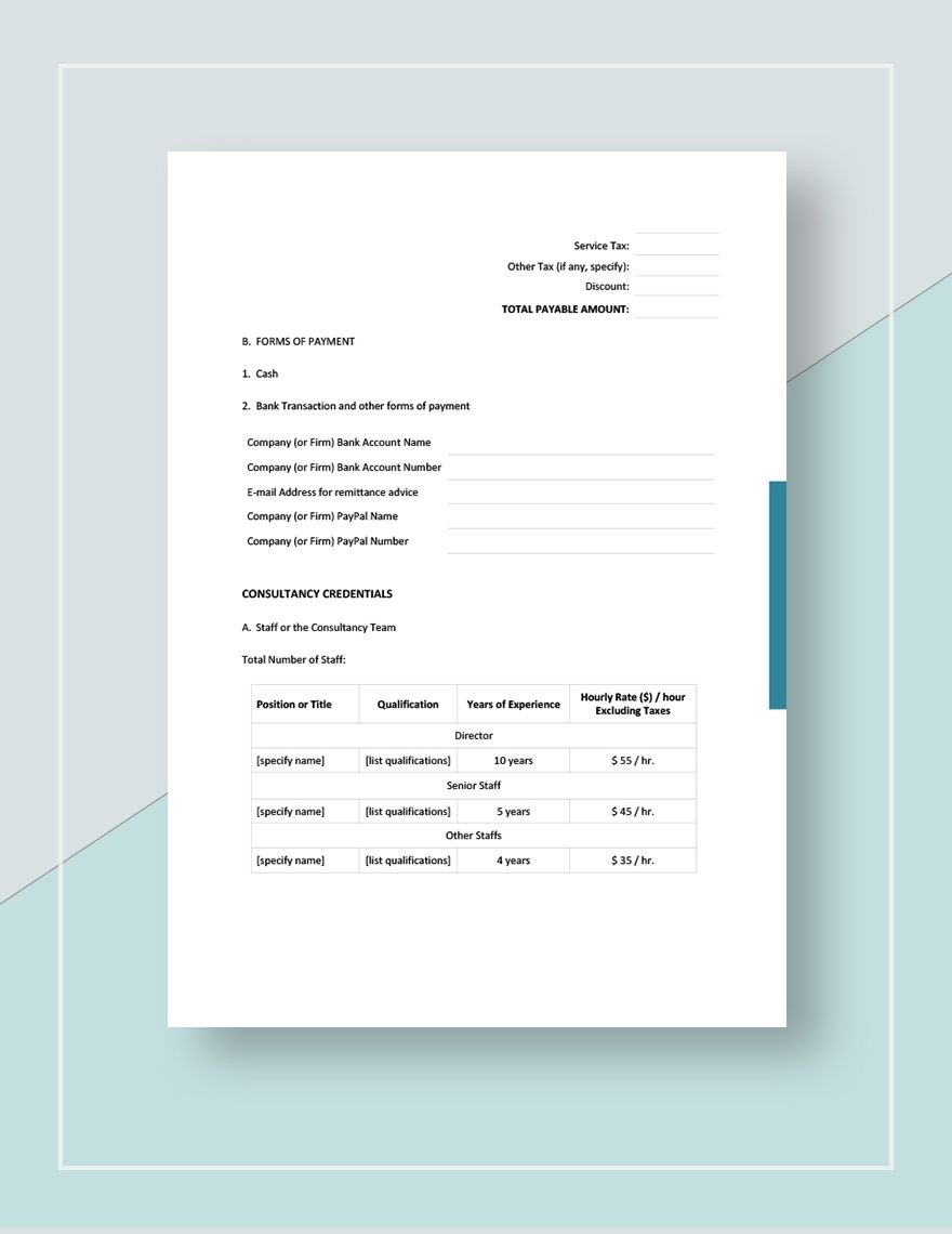 Consultant Quotation Template Download in Word, Google Docs, Google