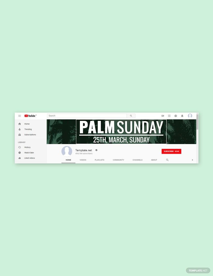 Free Palm Sunday YouTube Channel Cover Template