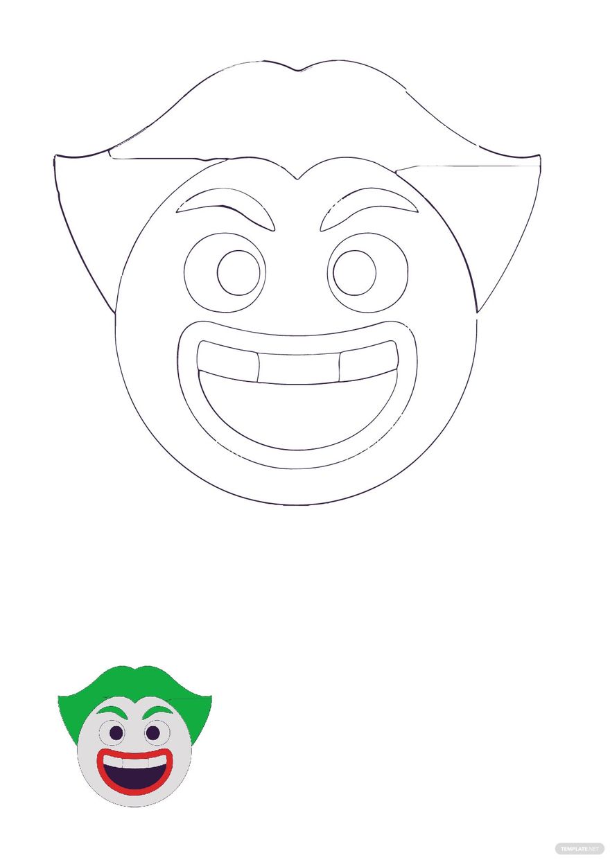 Free Joker Smiley Coloring Page in PDF