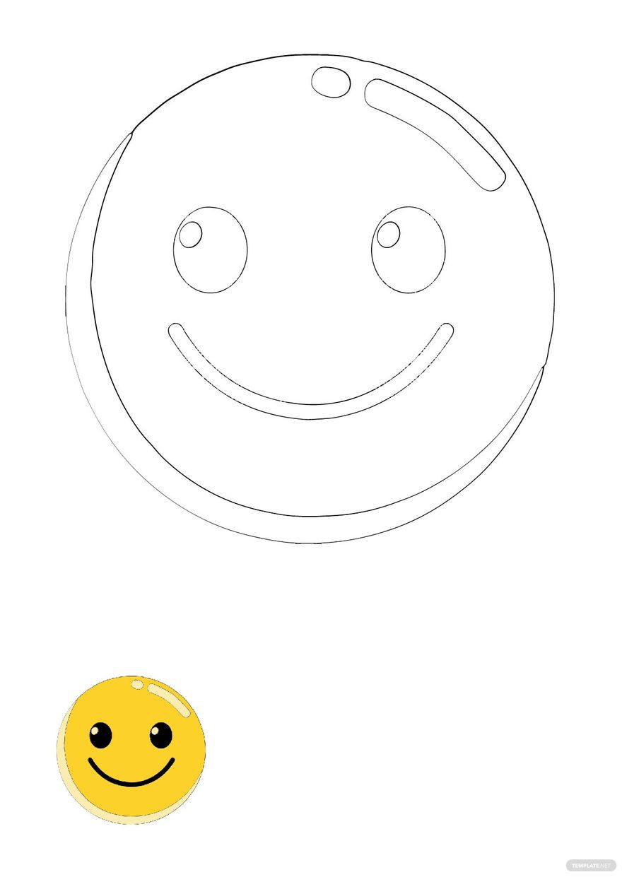 Smiley Ball Coloring Page in PDF