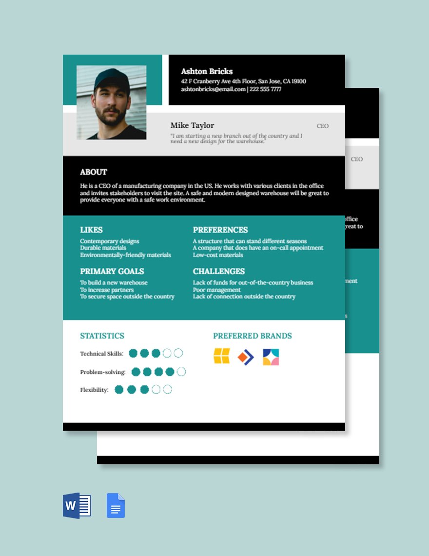 Free Architect Customer Persona Template in Word, Google Docs
