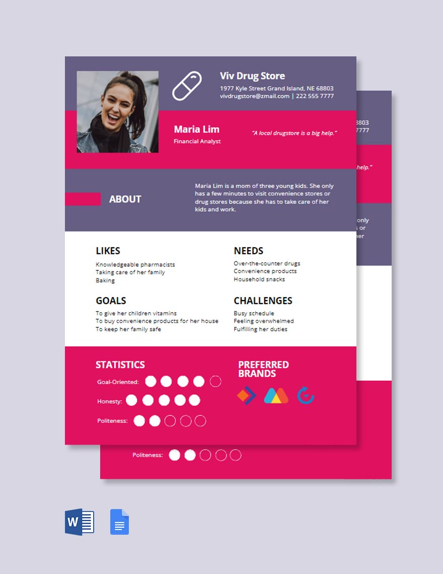 Free Retail Customer Persona Template in Word, Google Docs