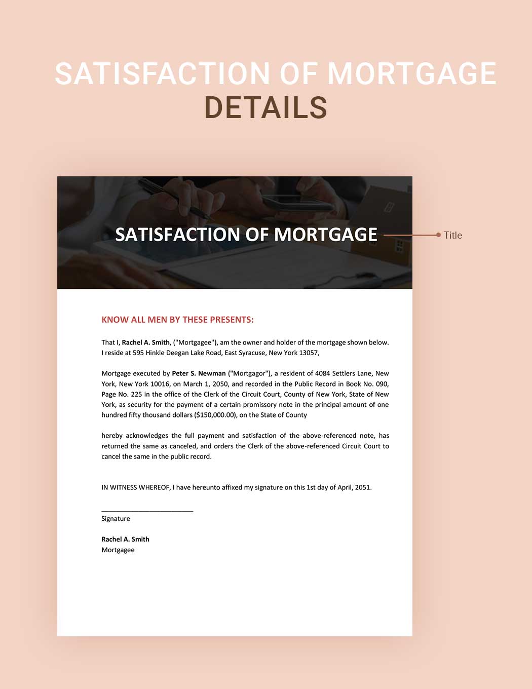Blank Satisfaction Of Mortgage Template