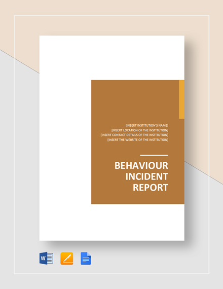 Behavior Incident Report Template - 19+ Free PDF Format Download!