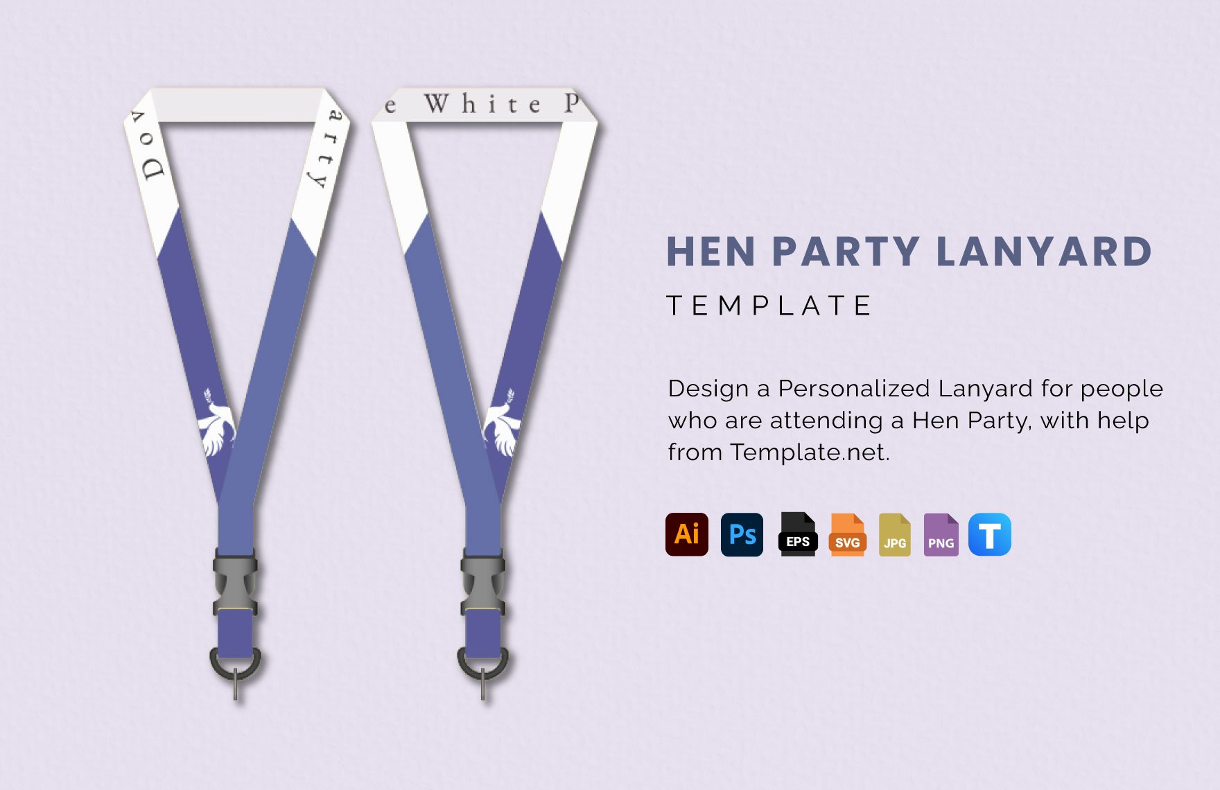 Hen Party Lanyard Template in Illustrator, PSD, EPS, SVG, JPG, PNG