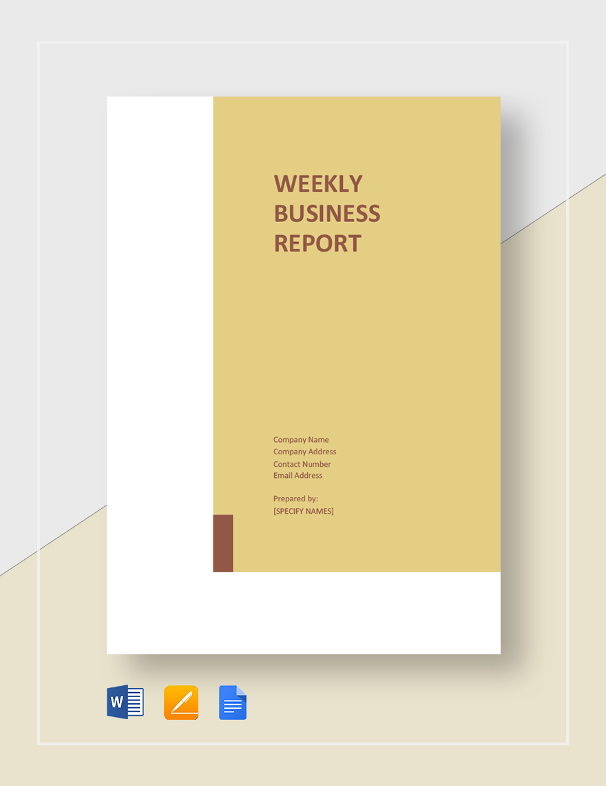 Weekly Business Report Template Google Docs, Word