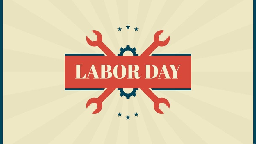 Retro Labor Day Background in Illustrator, EPS, SVG, JPG, PNG