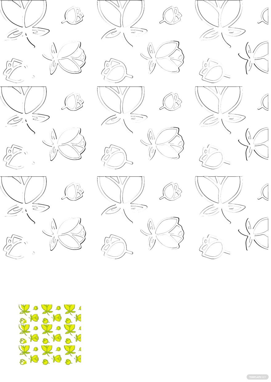 Free Abstract Floral Background Coloring Page in PDF