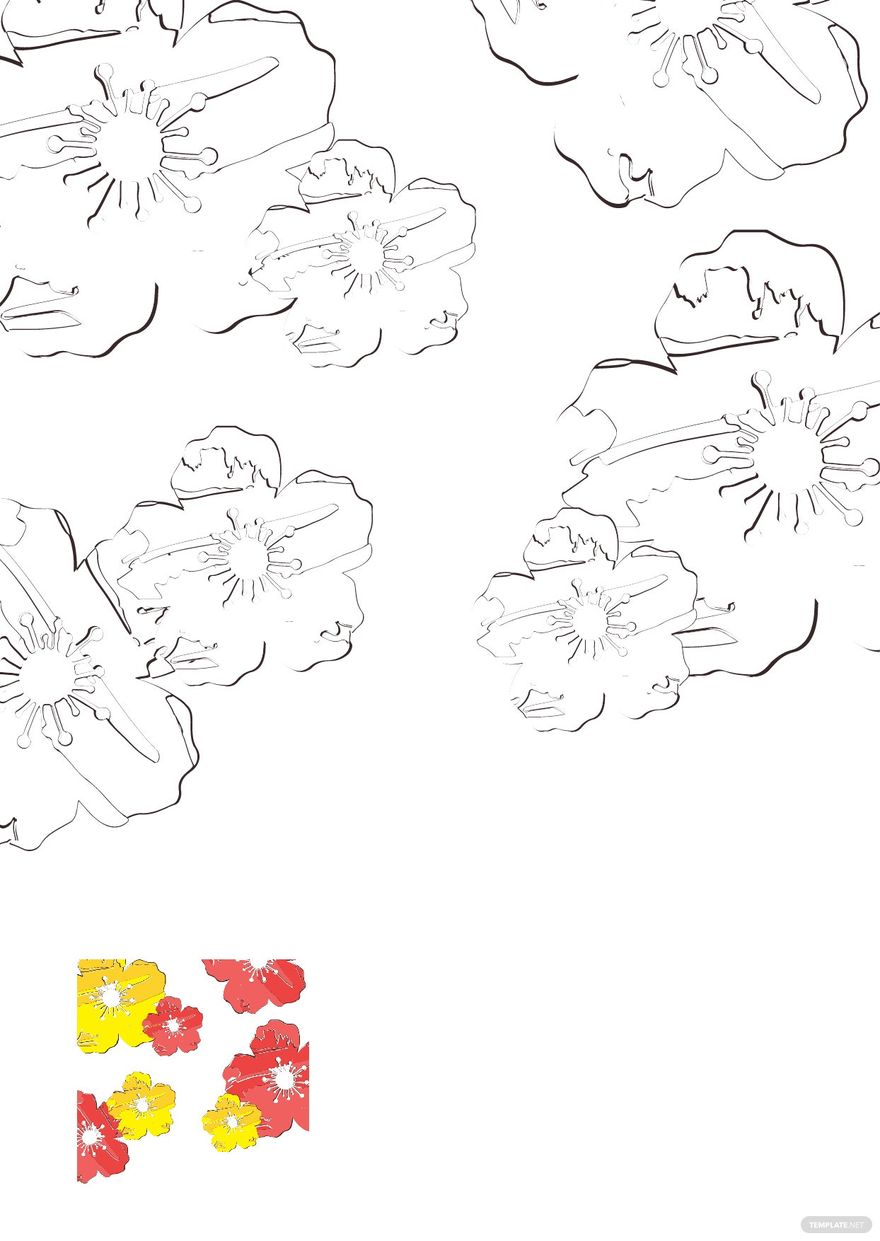 Watercolor Floral Background Coloring Page