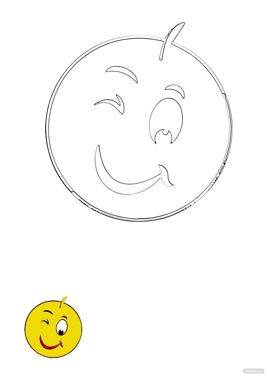 Free Wink Smiley Coloring Page in PDF