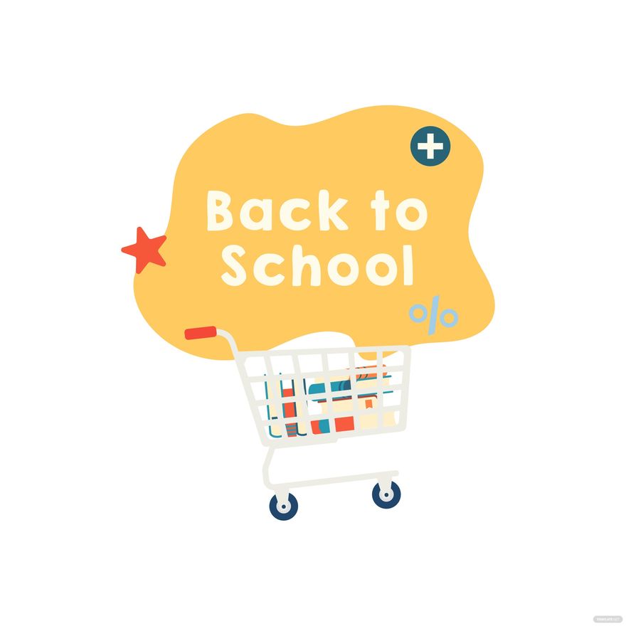 Back To School Shopping Clipart in Illustrator, EPS, SVG, JPG, PNG