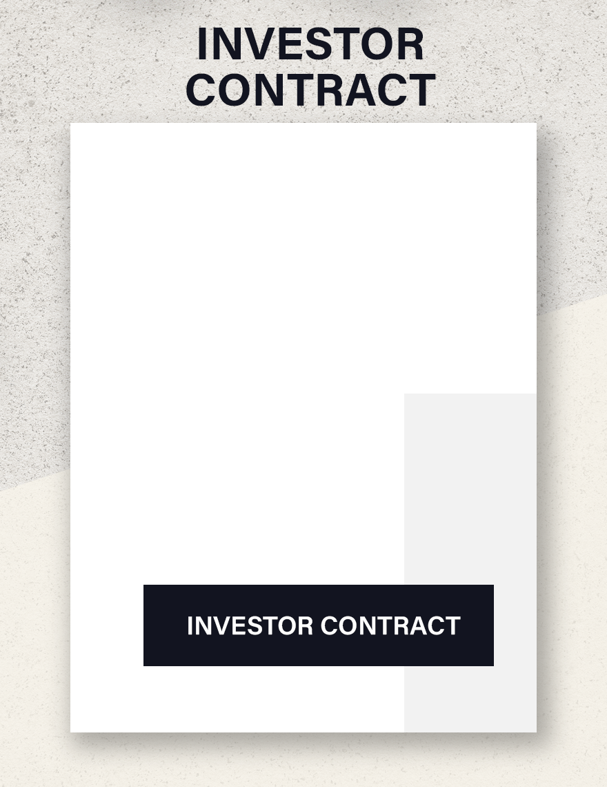 Investor Contract Template