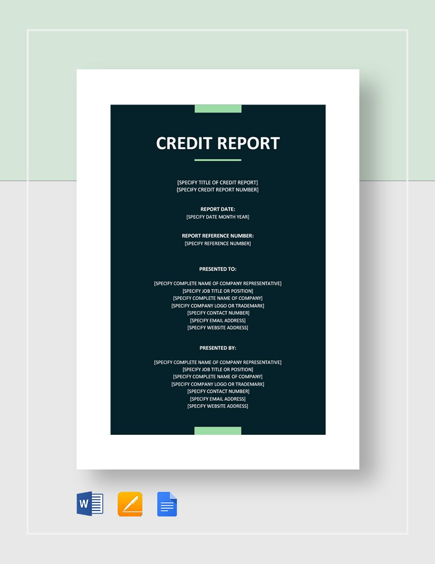Credit Report Template