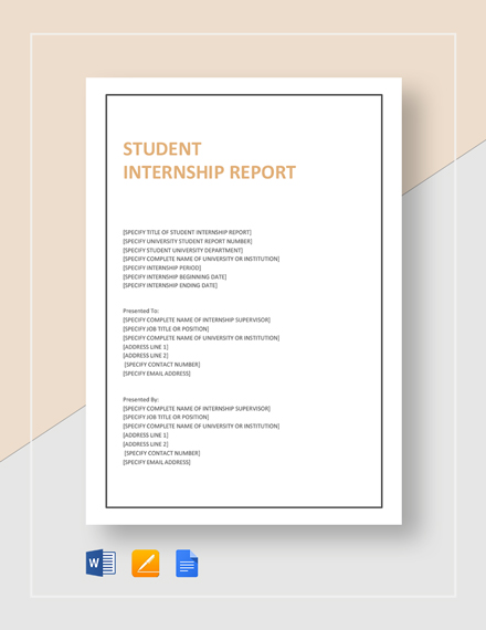 student internship report