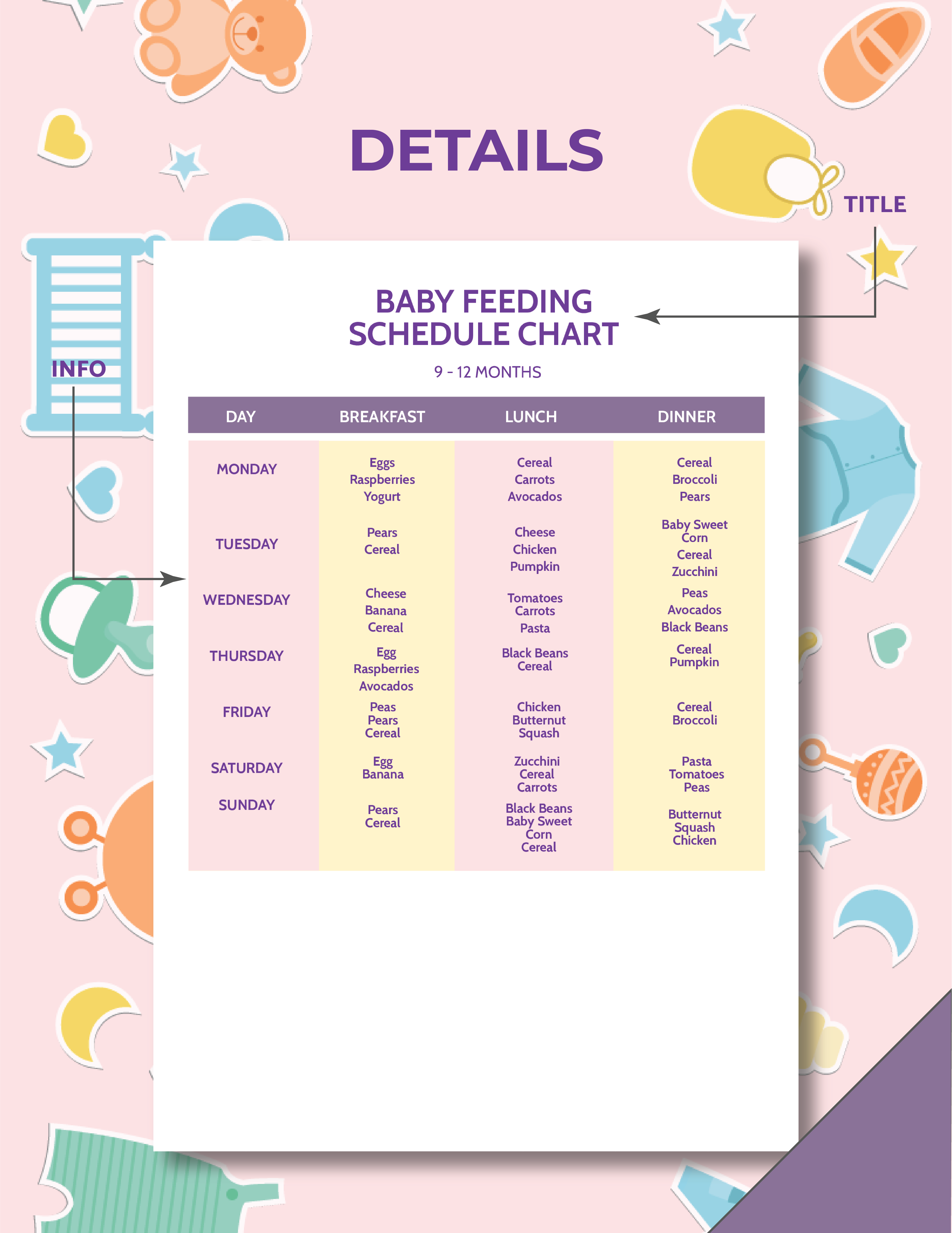 Free Baby Feeding Schedule Chart - Download In Pdf, Illustrator 