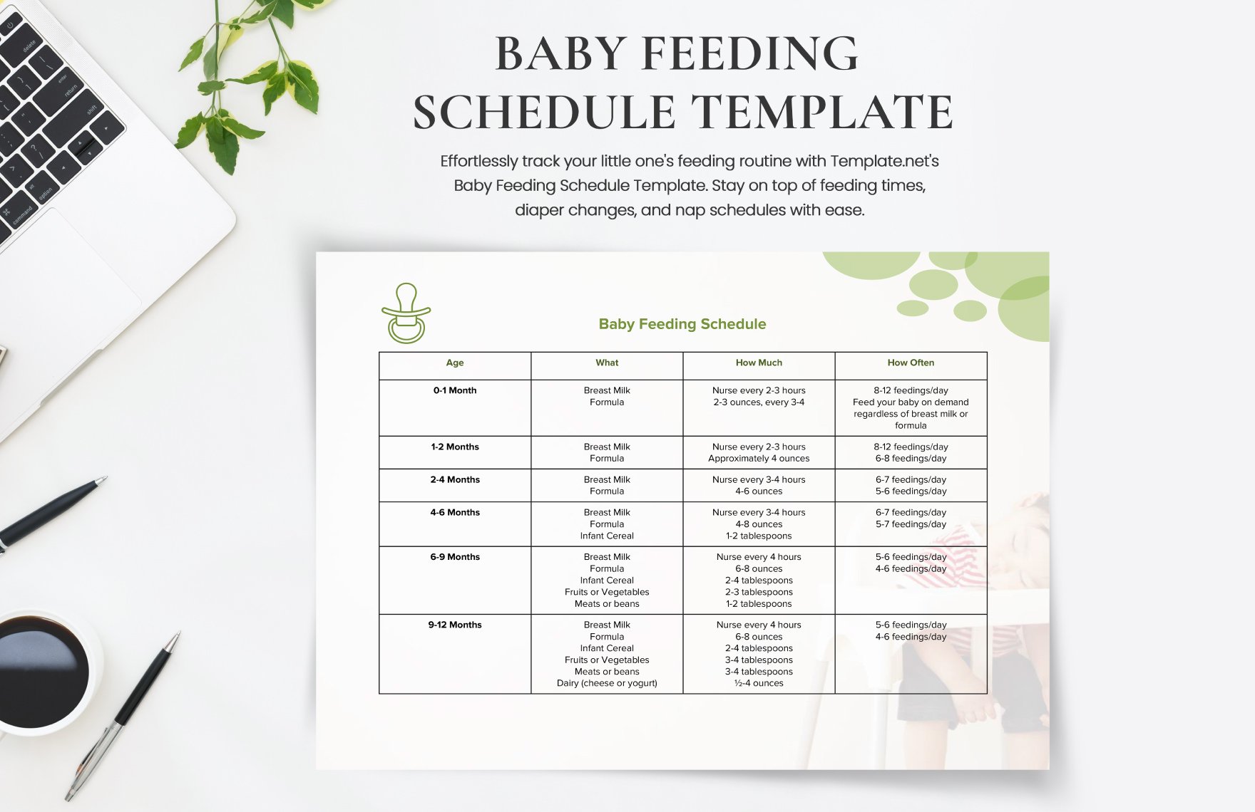 Baby Feeding Schedule Chart