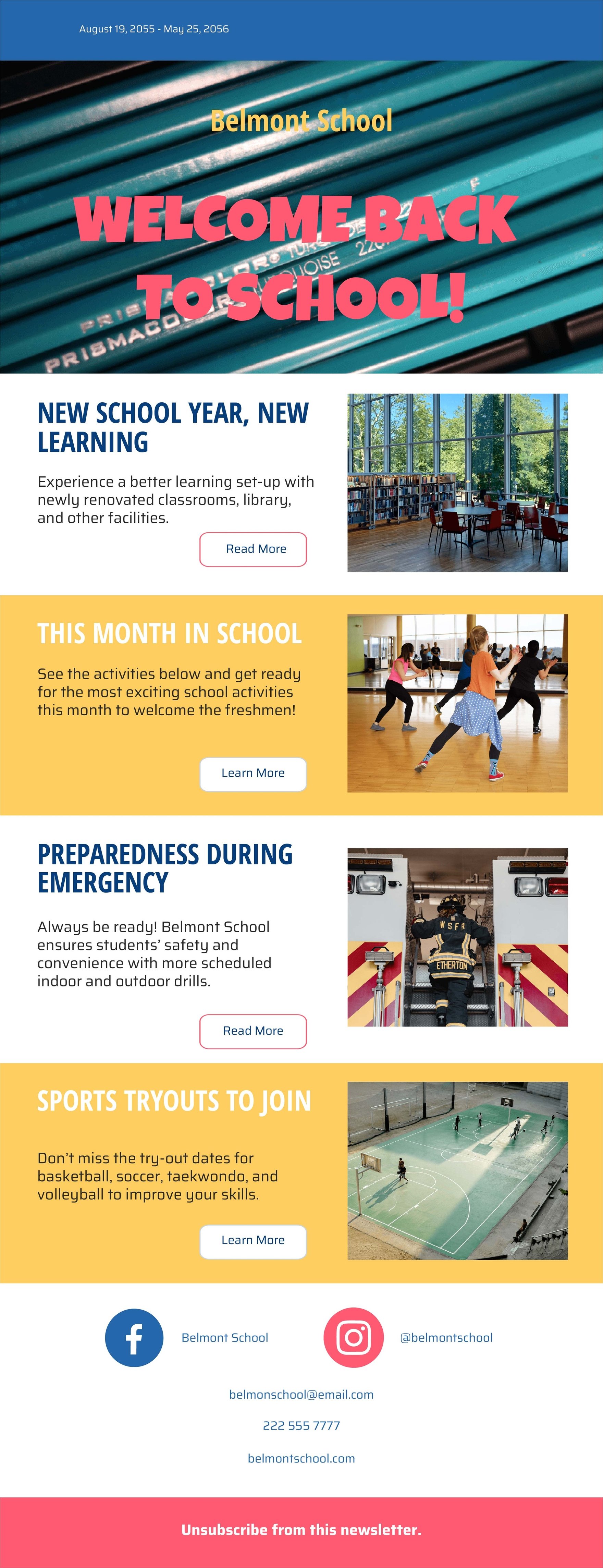 Back To School Newsletter Example