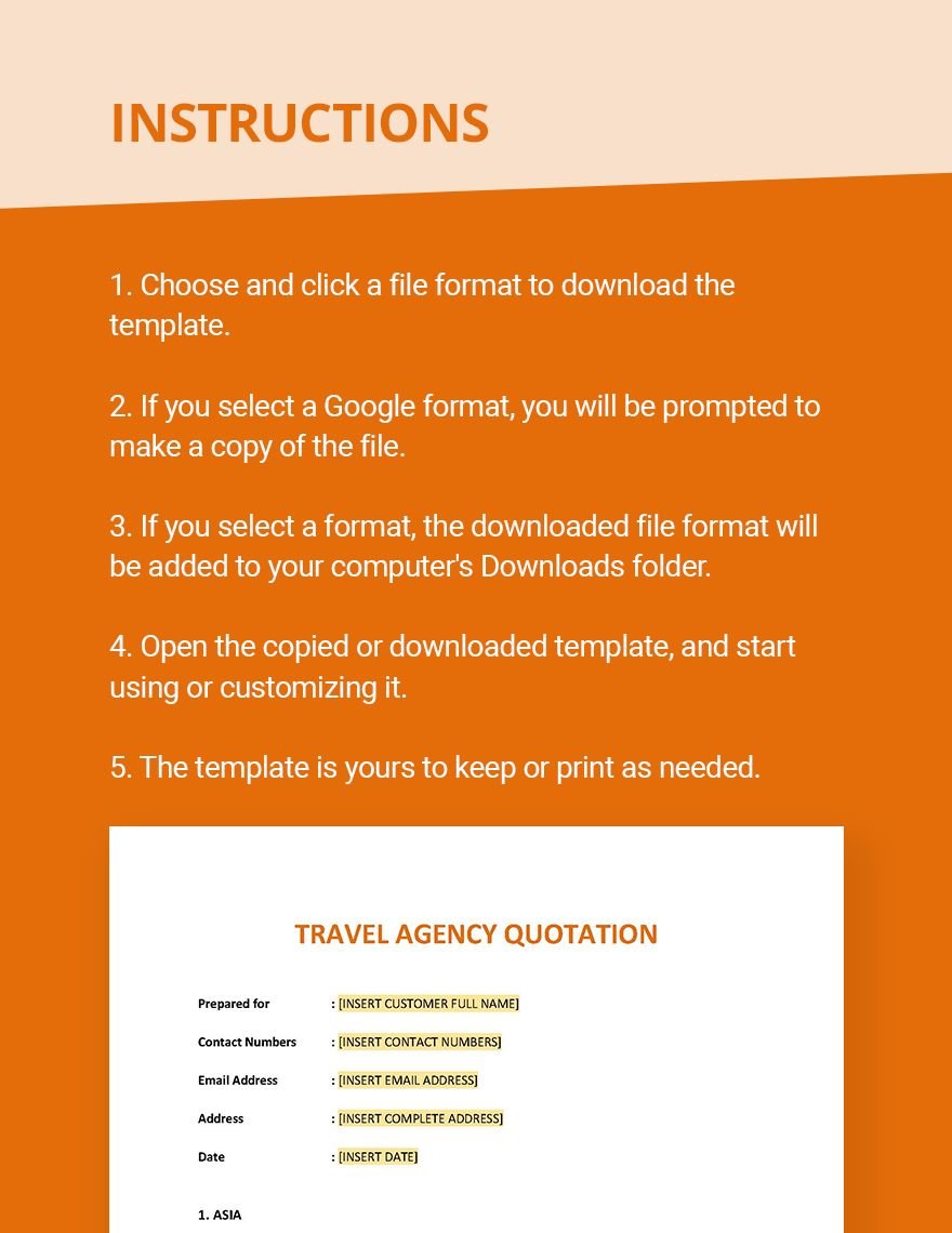 Travel Agency Quotation Template
