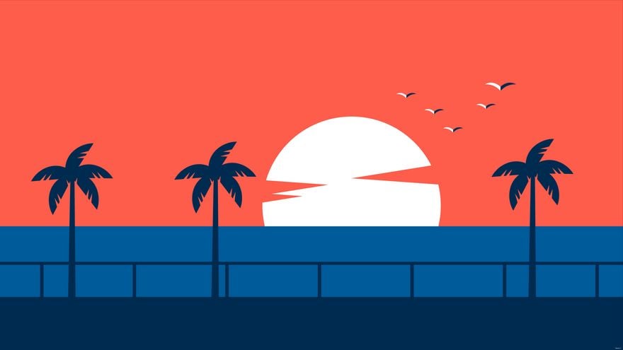 Free Ocean Landscape Background in Illustrator, EPS, SVG, JPG, PNG