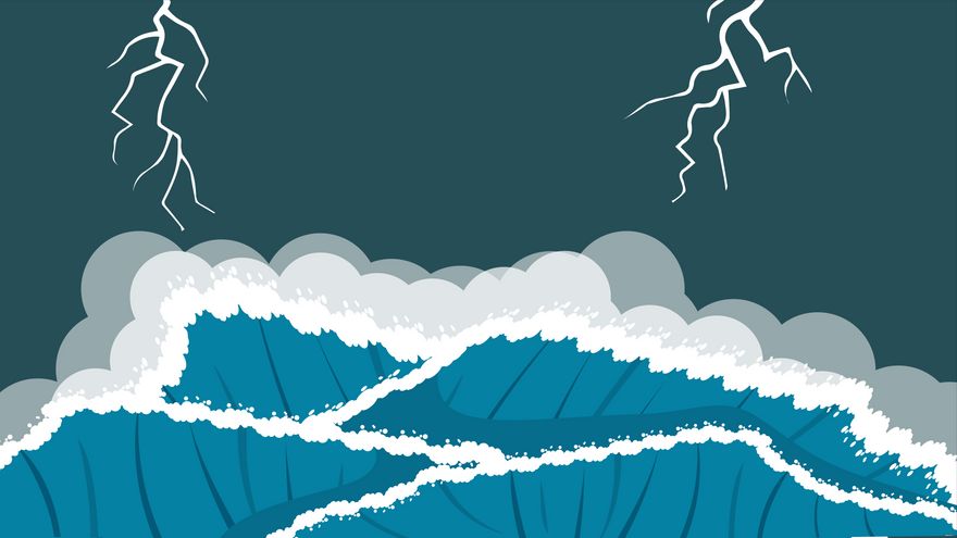 Free Ocean Storm Background in Illustrator, EPS, SVG, JPG, PNG