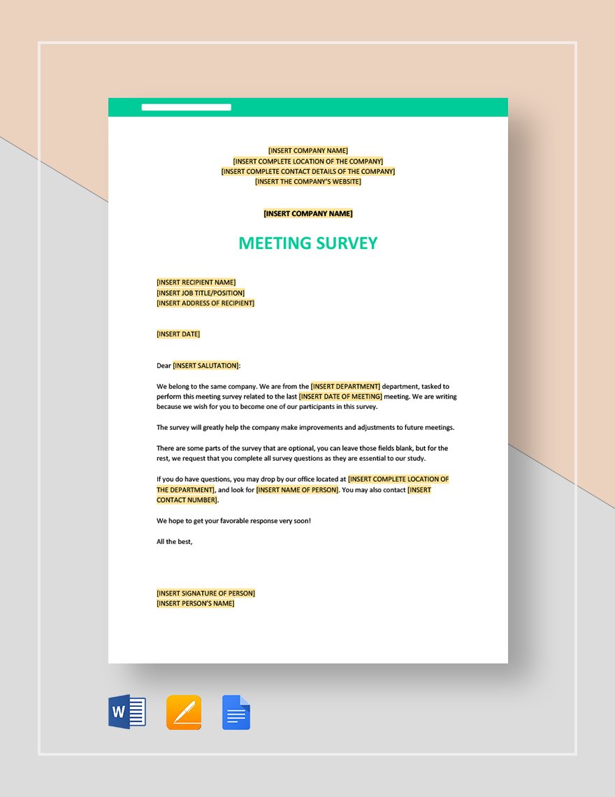 Meeting Survey Template
